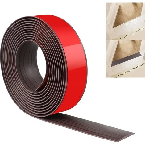 Bande de Transition de Sol JUNART 400cm×4cm, bande autocollante en PVC pour joindre espaces, moquette et carr - Noyer Noir 400cm×4cm (1/5)