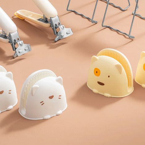 Gants de cuisine en silicone, motif dessin animé mignon, résistants à la chaleur, mini gants de cuisine blancs, pour la cuisine (1/5)