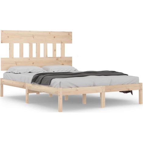 Maison Exclusive - Cadre de lit sans matelas 150x200 cm bois massif (1/5)