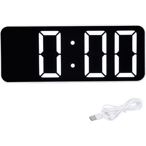 Digitale Uhr im skandinavischen Stil mit großen weißen Ziffern – Geschenkidee fürs Schlafzimmer (1/5)