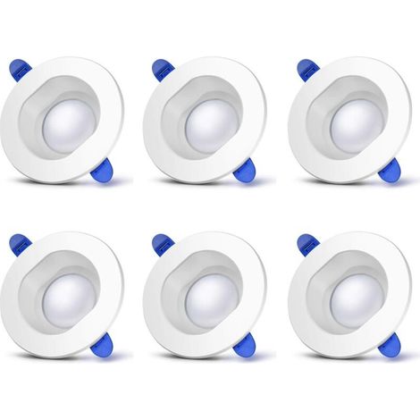 Lot de 6 Spots LED Encastrables 230V - 7W 500lm 4000K Blanc Neutre IP44 - pour Salle de Bain, Salon, Chambre, Cuisine, Bureau, Couloir (1/5)