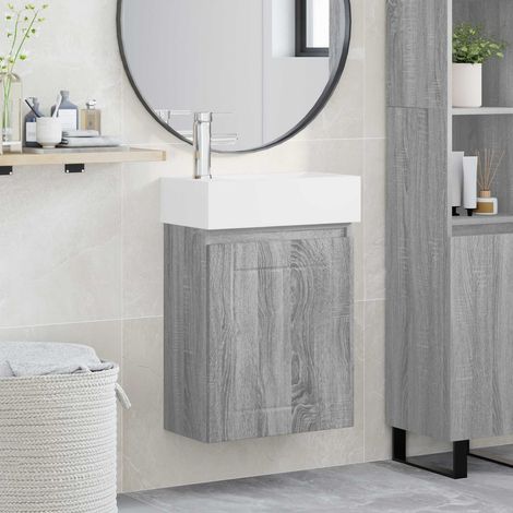 Módulo de baño con grifería gris 45,5 x 25,5 x 84 cm