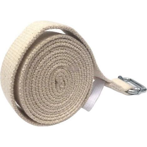 Bande élastique de résistance en coton ajustable, 300 cm, pour le yoga et les étirements - beige (1/2)