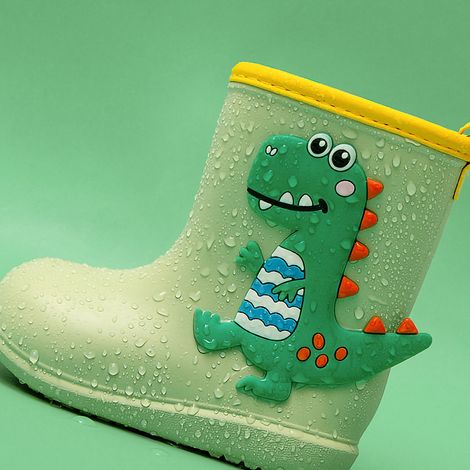 Bottes de pluie Happy Mary pour enfants, motif dessin animé, pour garçons et filles, bébés écoliers, bottes de pluie en caoutchouc, chaussures d'eau toutes saisons pour enfants, vert germe, longueur i (1/5)