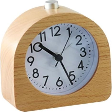 Tafelklok - Mecanismo Silencioso - Lámpara Nocturna Táctil - Para Mesita De Noche Y Escritorio - 96x44x101 mm - Madera Maciza Y Vidrio - 1 Unidad (1/5)