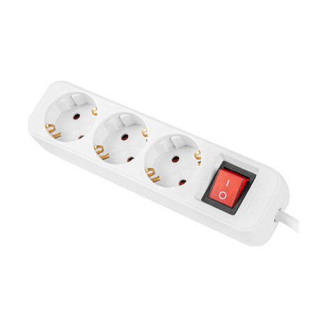 Regleta 3 Tomas Schuko Lanberg 2500 W 1,5 m Blanco (1/4)