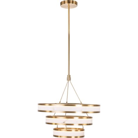 Suspension blanche chic à anneaux - blanc et doré (1/5)