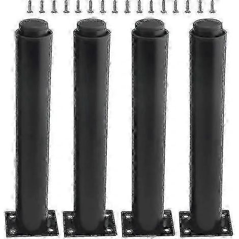 Set di 4 robuste gambe per mobili in metallo regolabili (25-42 cm, nere) - XinHan
