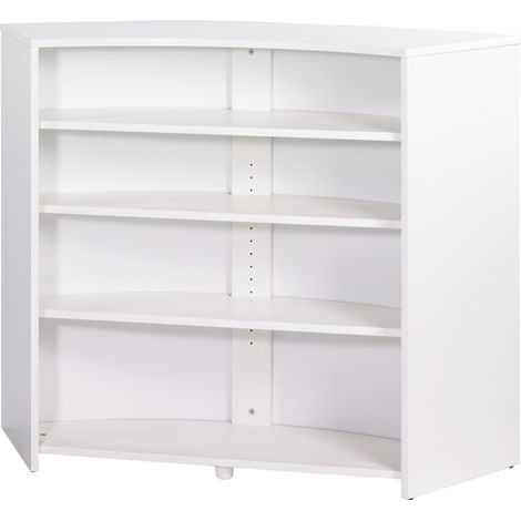 Beaux Meubles Pas Chers – Meuble bar blanc 135 cm – Comptoir de cuisine avec 2 tablettes réglables – Éco-conçu et fabriqué en France (1/3)