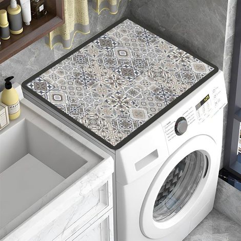 Housse de Machine à Laver,60x60 cm Tapis de Protection Antidérapant pour Dessus de Machine à Laver,pour Machine à Laver,Sèche-Linge,Cuisines,Salles de Bains,Camping Cars (1/5)