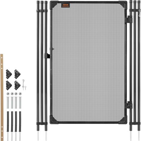 VEVOR Cancello per Recinzione da Piscina 1,2 x 0,75 m, Porta per Barriera di Protezione per Piscina da Giardino Porta di Recinzione di Sicurezza Cancello in Metallo Tessuto in PVC Teslin 352 g/m²