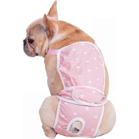 Culotte hygiénique pour chien, sous-vêtement pour animaux, couche en coton avec bretelles réglables, lavable en machine pour ours en peluche (1/5)