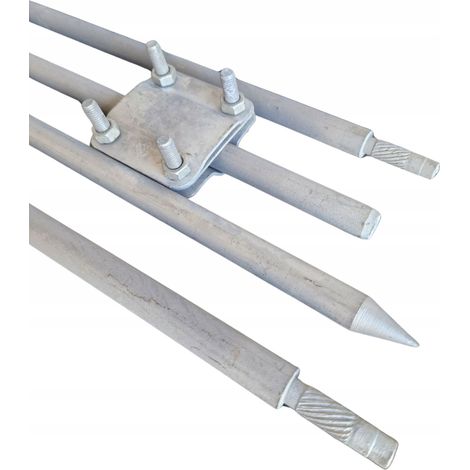 ELECTRODO DE PUESTA A TIERRA PARA PARARRAYOS PLEGABLE CON PIN PV 6MB 4x1,5M GALVANIZADO EN CALIENTE + CONECTOR