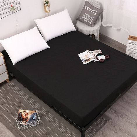 Matratzenschoner – Wasserdicht – Elastisch – Schwarz – Maximale Höhe 30 cm – Geeignet für Matratzen von 160 x 200 x 30 cm bis 200 x 220 x 30 cm – 1 Stück (1/5)