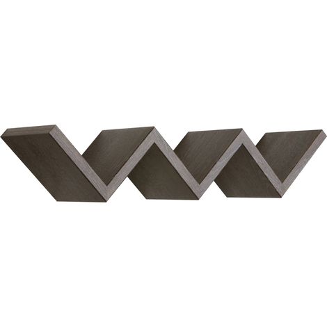 Mensola da Parete Libreria Zigzag 56x15,5 cm in Fibra di Legno Saetta Rovere Scuro (1/4)