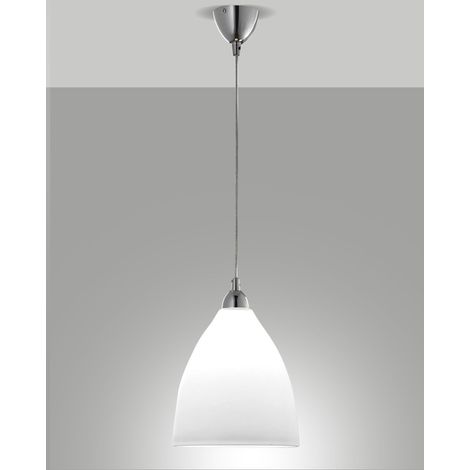 Lampada a Sospensione Provenza in Metallo e Vetro Centrifugato Bianco, Attacco E27 60W, Design Classico ed Elegante, IP20, Codice 2907-45-102