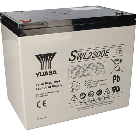 Yuasa SWL2300E High-Rate Longlife AGM-Bleiakku 12V 80Ah – M6-Innengewinde (1/5)