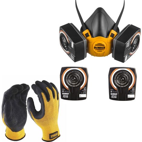 Dewalt Half Mask Respirator Face Mask Large with Extra A2P3 Filters + Gloves (1/5)