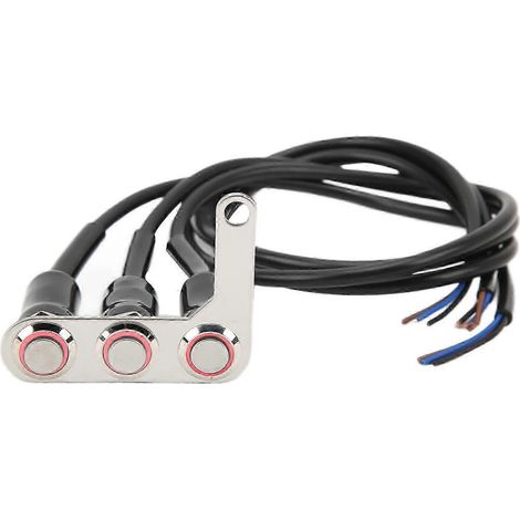 Interrupteur de guidon de moto LED en acier inoxydable étanche pour klaxon, phare et feu stop (gauche) (1/5)
