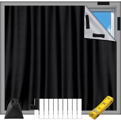 Tenda oscurante portatile da viaggio 300x145 cm con ventose e velcro (1/5)