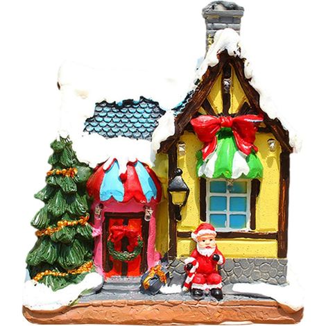 Village de Noël lumineux style anime, maison miniature de village de Noël à LED, décorations de Noël pour village de Noël (1/5)