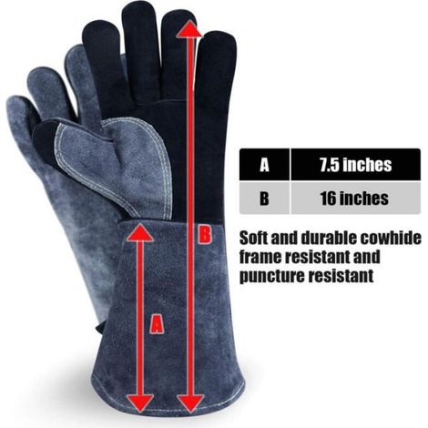 Gants de Barbecue, Universel Gants Four, Antidérapants Ignifuge Gant Cuisine, pour BBQ, Cuisson au Four, Cheminée (40cm) (1/4)