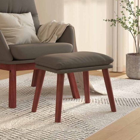 vidaXL Reposapiés cuero sintético gris 45x29,5x35 cm (1/5)