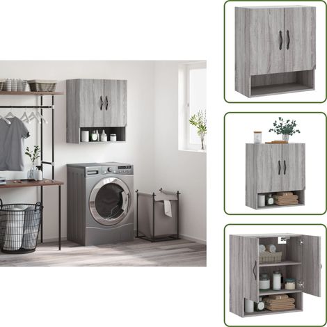 Armadietto decorativo - vidaXL Armadietto a Muro Grigio Sonoma 60x31x70cm in Legno Multistrato - Armadietto per oggetti