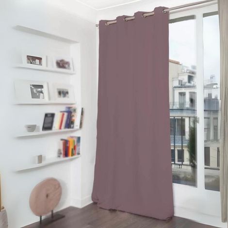 Rideau Phonique Occultant et Thermique "MOONDREAM" Gris souris 140x260 cm