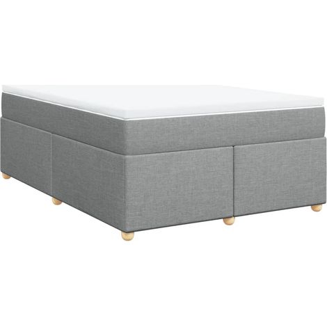 Maison Exclusive - Boxspringbett mit Matratze Hellgrau 140x190 cm (1/5)