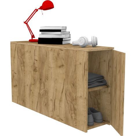 Comodino moderno retro letto - 127 cm di profondità - 16 colori - Quercia