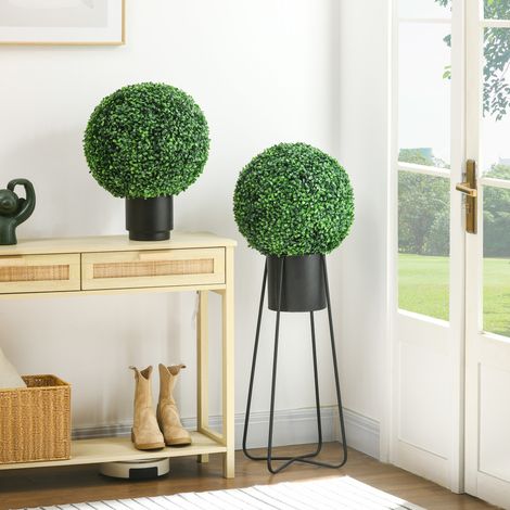 Palla di bosso artificiale 2 pezzi con protezione UV per interno ed esterno, verde DESVIAE (1/5)