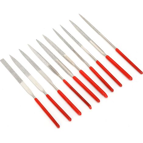 Ensemble de 10 limes de précision multifonctionnelles à revêtement diamant pour la fabrication de bijoux (1/5)