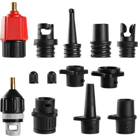 Adaptateur de Pompe de Sup Gonflable, Adaptateur de Valve Sup pour Planche à pagaie avec 9 Buses de Pompe à air Standard Classiques pour Matelas gonflables, Adaptateur de gonflage de Bateau (1/5)