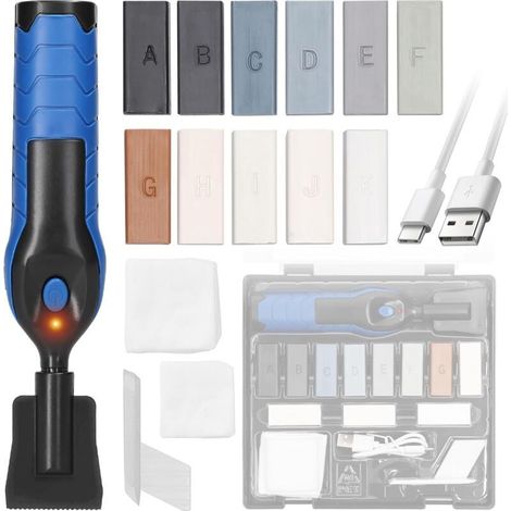 Kit réparation plan de travail stratifié, Reparation PVC vinyle Carrelage bois et plastique pour revêtement de sol, sol en vinyle, linoléum cire dure pour bois meubles (1/4)