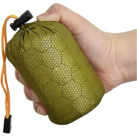 Sac de couchage d'urgence étanche pour le camping et la survie, en tissu PE et aluminium imperméable, 20 x 9 cm (1/5)