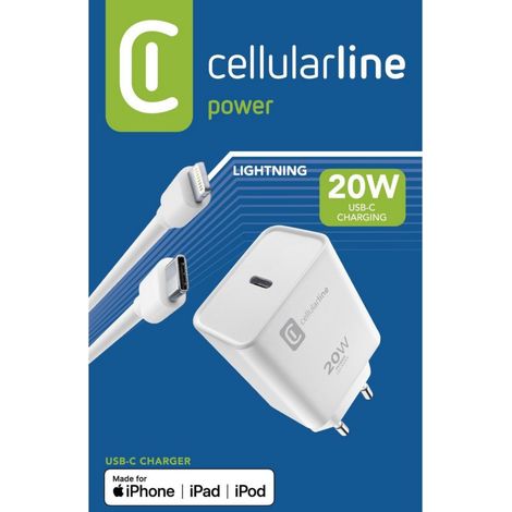 Cellularline USB-C Charger Kit Apple 20W weiÃ