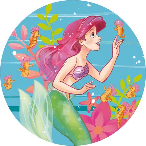 papier peint panoramique rond adhésif Ariel - La Petite Sirène multicolore  - Disney (1/3)