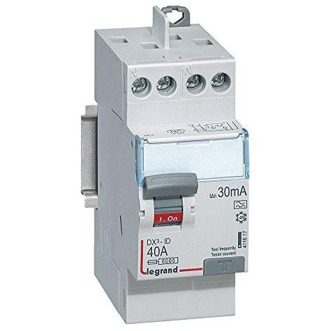 LEGRAND LEG411617 DIFFERENTIALSCHALTER DX-ID SCHRAUBEN/SCHRAUBEN 2P, 230 V, 40 A, TYP A, 30 MA