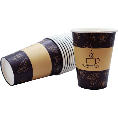 Bicchiere di carta stampato 300 ml fi80 mm 50 pezzi senza plastica SUP gratuito (1/3)