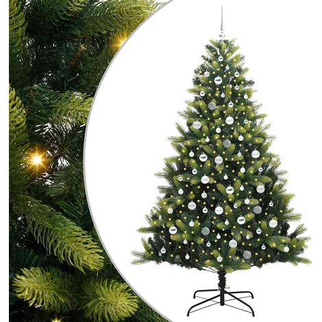 Árbol de Navidad Artificial Plegable 300 LEDs Verde 210 cm vidaXL (1/5)