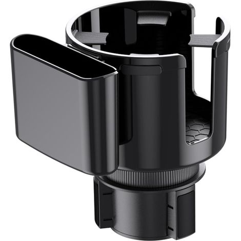 Adattatore di estensione per portabicchieri da auto con supporto per telefono, adatto per Yeti, Hydro Flasks, Stanley, grandi bottiglie d'acqua (nero) (1/5)