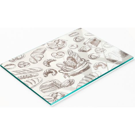 Tabla de pan decorativa multifuncional de vidrio templado para cocina, 80x52 cm