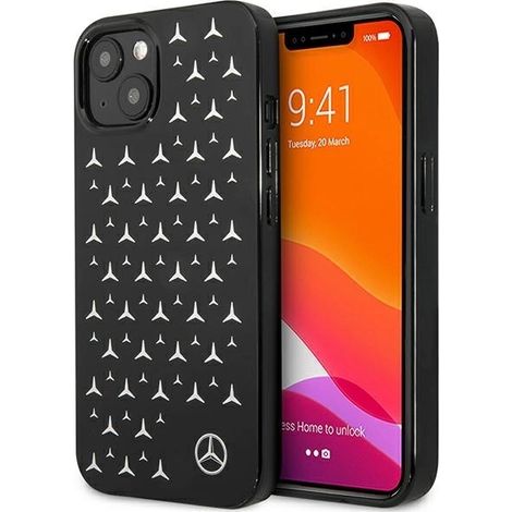 Mercedes MEHCP13SESPBK iPhone 13 mini5,4 negro/negro funda rígida con estampado de estrellas plateadas (1/5)