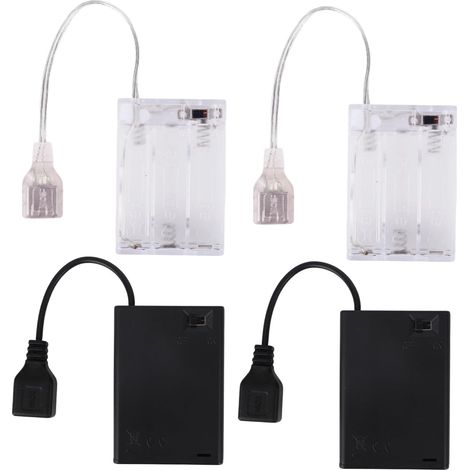 4pcs Pack de Batteries Portables pour Enseigne Néon LED 5V, Convertit Les Néons USB en Alimentation à Piles Boîtier d'Alimentation pour Usage Extérieur et Intérieur (1/5)