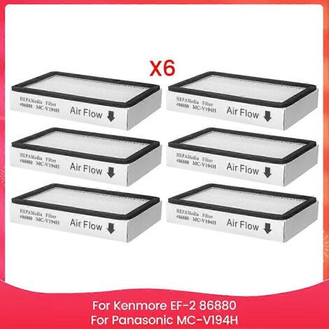 Lot de 6 filtres HEPA pour aspirateur Kenmore EF-2 86880. ��quivalent �� la pi��ce de rechange 20-86880 (86880), 40320, EF2, 610445