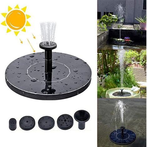 Fontaine solaire flottante autoportante avec pompe et bain d'oiseaux pour jardin (1/5)