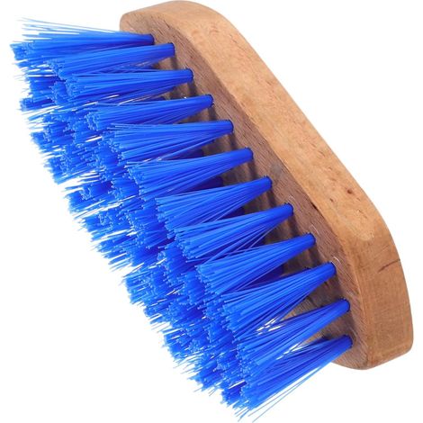 Brosse de Nettoyage pour Chevaux en Bois Bleu Portable Poils Rigides, Outil pour Enlever la Sueur et Faciliter le Toilettage des Chevaux (1/5)