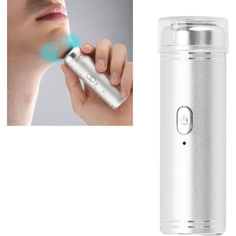 Mini rasoir électrique rechargeable avec chargeur USB, rasoir de voyage électrique lavable pour les voyages d'affaires et les déplacements. (1/5)