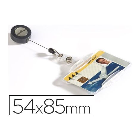 Identificador con cordon extensible durable uso vertical/horizontal 54x85 mm (pack de 10 uds.)